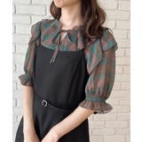 【楊柳シフォンで涼しく】フリルチェックブラウス | Couture brooch | 詳細画像15