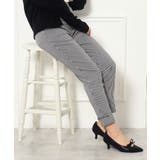 ブラック(819) | 【ラクチンきれい見えパンツ】リボンハイパーストレッチパンツ | Couture brooch