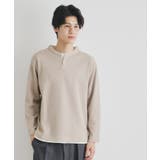 ベージュ(052) | スラブワッフルフェイクレイヤード長袖Tシャツ | THE SHOP TK