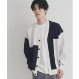 ネイビー(594) | パネルジャカードニットカーディガン | THE SHOP TK