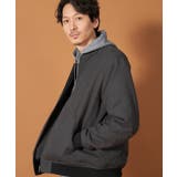 チャコールグレー(014) | シャークスキン薄中綿リブブルゾン | THE SHOP TK