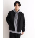 ブラック(019) | シャークスキン薄中綿リブブルゾン | THE SHOP TK