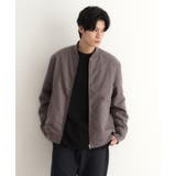 トープ(054) | シャークスキン薄中綿リブブルゾン | THE SHOP TK
