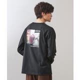 ブラック(019) | フォトグラフプリント長袖Tシャツ【洗濯機OK】 | THE SHOP TK