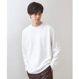 オフホワイト(003) | リンクスジャカード長袖Tシャツ【サスティナブル素材使用/洗濯機OK】 | THE SHOP TK