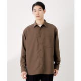 ブラウン(044) | TECLINO/テクリーノ 長袖オックスシャツ【洗濯機OK】 | THE SHOP TK