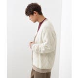 配色シャギーニットカーディガン ユニセックスでおすすめ! | THE SHOP TK | 詳細画像1