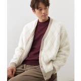 オフホワイト(203) | 配色シャギーニットカーディガン ユニセックスでおすすめ! | THE SHOP TK