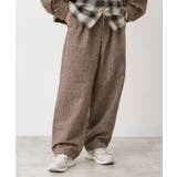 キャメルブラウン(441) | ツイードワイドパンツ 【洗濯機OK／セットアップ可】 | THE SHOP TK