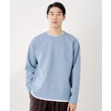 ブルー(092) | 【ラクして決まる!】レイヤード風長袖Tシャツ 洗濯機OK | THE SHOP TK