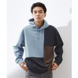 ブルー(092) | 【一枚で着映える】ポンチブロッキングパーカ 洗濯機OK | THE SHOP TK