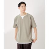 グレージュ(050) | ツイルキーネック半袖Tシャツ | THE SHOP TK