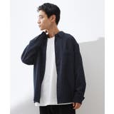 ネイビー(394) | ダブルポケットストライプ長袖シャツ 【洗濯機OK】 | THE SHOP TK