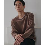 ブラウン(043) | 【心地良い、滑らかさ】レイヤード風ケーブル ニットソー 【洗濯機OK】 | THE SHOP TK