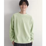 ミントグリーン(021) | 【心地良い、滑らかさ】レイヤード風ケーブル ニットソー 【洗濯機OK】 | THE SHOP TK