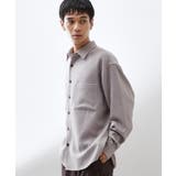 グレージュ(050) | 【大人のきれいめカジュアルに】ウールライク長袖シャツ 洗濯機OK | THE SHOP TK