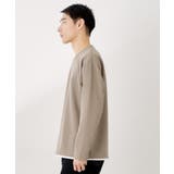 【一枚でコーディネートが完成！】レイヤード風クルーネック長袖Tシャツ 洗濯機OK | THE SHOP TK | 詳細画像5 