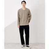【一枚でコーディネートが完成！】レイヤード風クルーネック長袖Tシャツ 洗濯機OK | THE SHOP TK | 詳細画像7 