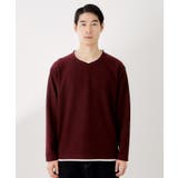 【一枚でコーディネートが完成！】レイヤード風クルーネック長袖Tシャツ 洗濯機OK | THE SHOP TK | 詳細画像17 