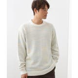 オフホワイト(103) | バーズアイグラデーションニット 洗濯機OK/ユニセックスでおすすめ! | THE SHOP TK