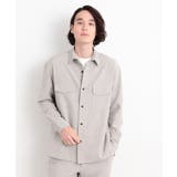 ライトグレー(011) | リサイクルシャークスキンダブルフラップシャツ セットアップ可 | THE SHOP TK