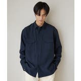 ネイビー(094) | リサイクルシャークスキンダブルフラップシャツ セットアップ可 | THE SHOP TK
