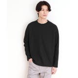 ブラック(019) | リンクスジャカード長袖Tシャツ ON/OFF兼用 | THE SHOP TK
