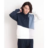 ネイビー(594) | 異素材ブロッキングダンボールパーカ | THE SHOP TK
