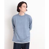 ブルー(093) | スウェードタッチフェイクレイヤードプルオーバー | THE SHOP TK