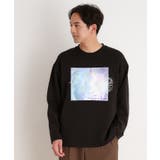 ブラック(019) | フラワー刺繍+グラフィックロングTシャツ | THE SHOP TK