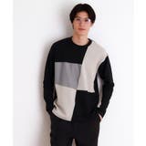 ブラック(519) | パネルブロッキング長袖Tシャツ | THE SHOP TK