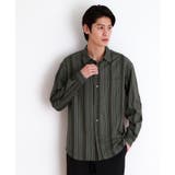 ブラック(319) | マルチストライプ長袖シャツ | THE SHOP TK