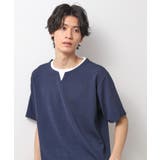 ネイビー(094) | ミニフクレキーネック半袖Tシャツ | THE SHOP TK