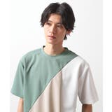 ミントグリーン(521) | アムンゼン異素材切替半袖Tシャツ | THE SHOP TK