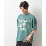 ブルーグリーン(097) | スウェード半袖ロゴTシャツ 洗濯機OK | THE SHOP TK