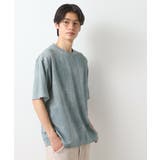 ミントグリーン(021) | スウェードプリント半袖Tシャツ 【オーバーサイズ/洗濯機OK】 | THE SHOP TK