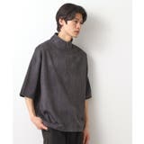 チャコールグレー(013) | スウェードプリントハーフジッププルオーバー 【オーバーサイズ/洗濯機OK】 | THE SHOP TK