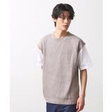 グレージュ(050) | メッシュニットアンサンブルベスト 【半袖Tシャツセットアイテム/洗濯機OK】 | THE SHOP TK