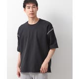 ブラック(019) | ステッチ刺繍半袖Tシャツ ビックシルエット | THE SHOP TK