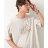 アイボリー(004) | ポリ麻刺繍半袖Tシャツ | THE SHOP TK