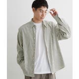 グレー(312) | 【洗濯機OK】ストライプクレープ長袖シャツ | THE SHOP TK