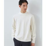 オフホワイト(003) | 【冬のビジネスシーンに最適】シルキーモックネックニット 洗濯機OK | THE SHOP TK