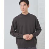 チャコールグレー(014) | 【冬のビジネスシーンに最適】シルキーモックネックニット 洗濯機OK | THE SHOP TK