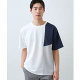 【一枚で着映える】パターンブロッキング 半袖Tシャツ 洗濯機OK | THE SHOP TK | 詳細画像1 