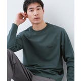ブルーグリーン(097) | 【スタイルを選ばず着られる】ワンポイント 長袖Tシャツ 洗濯機OK | THE SHOP TK