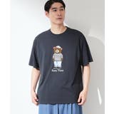 ネイビー(394) | クマ サガラ刺繍 半袖Tシャツ 【洗濯機OK】 | THE SHOP TK