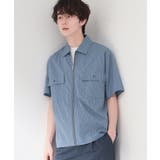 ブルー(292) | 半袖チェックジップシャツ 洗濯機OK | THE SHOP TK
