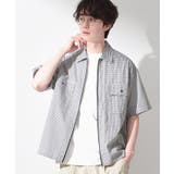 オフホワイト(203) | 半袖チェックジップシャツ 洗濯機OK | THE SHOP TK