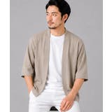 ライトベージュ(051) | メッシュ五分袖カーディガン+半袖Tシャツ セットアイテム 洗濯機OK | THE SHOP TK