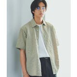 ベージュ(252) | サッカー ギンガムチェック 半袖シャツ 洗濯機OK | THE SHOP TK